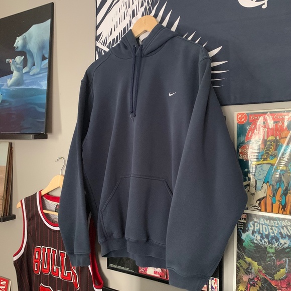 Vintage Navy Nike Swoosh Hoodie - Picture 2 of 6